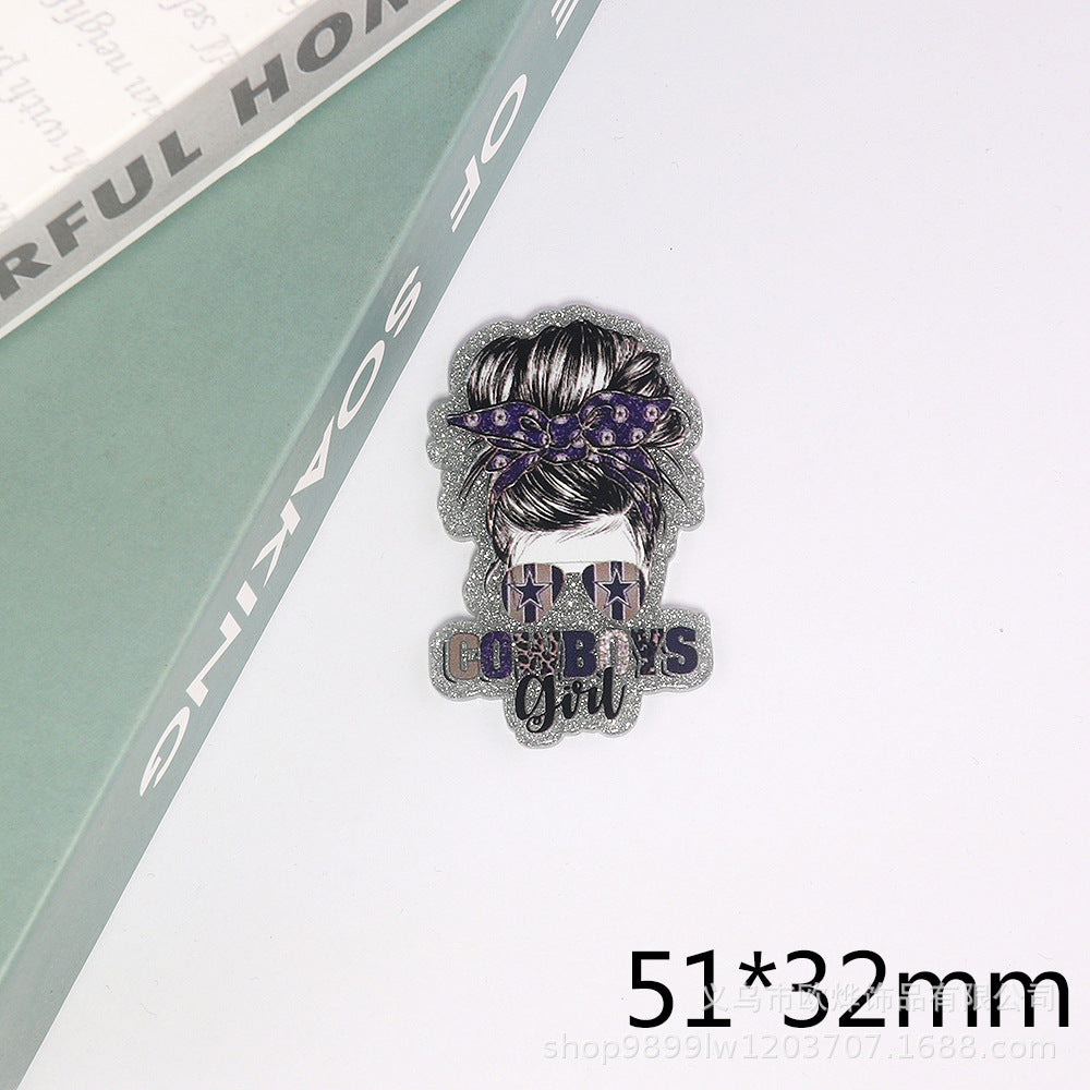 Wholesale 10pcs powder cartoon letter beverage love bag jewelry acrylic pin DIY patch accessories